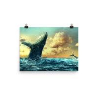 Humpback Sunset Poster