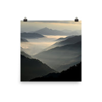 Misty Mountain Top Poster