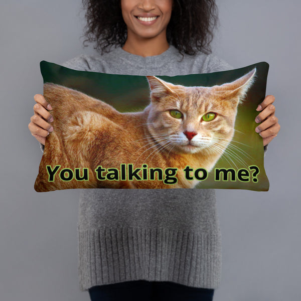 You Talking to Me Cat Pillow