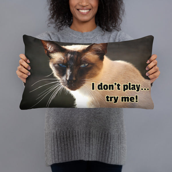 Try Me Cat Pillow