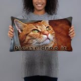 Please Drop It Cat Pillow