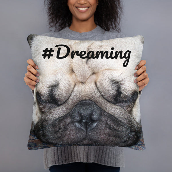 Dreaming Pug Pillow