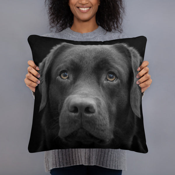 Black Lab Portrait Pillow