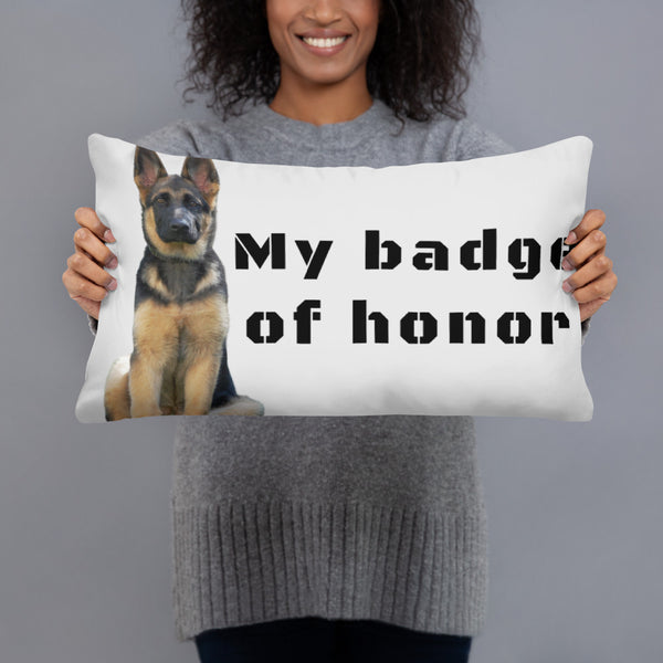 Badge of Honor German Shepherd Pillow