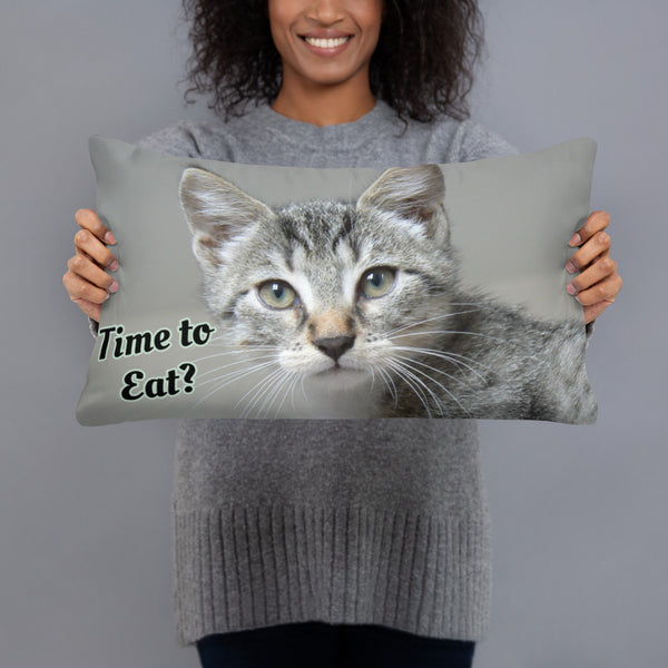 Kitten Time to Eat Pillow