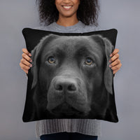 Black Lab Portrait Pillow