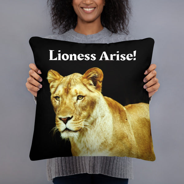 Lioness Arise  Pillow - Black