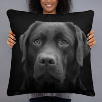 Black Lab Portrait Pillow