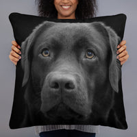 Black Lab Portrait Pillow